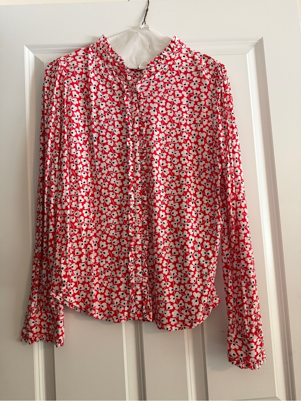 Boden Women's red Floral Button-Front Blouse